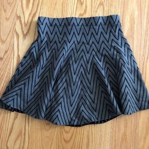 Candie’s Gray Chevron Skater Skirt Size XS